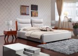 Modern Style Half Italian Leather Soft Bed (SBT-37)