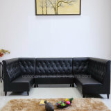 American Style Black Rectangle Leather Restaurant Booth Sofa (SP-KS369)