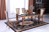 Marble Top 6 Seater Dining Table with Stainless Steel Frame