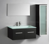 Glass Door MDF Bathroom Cabinet with Side Vanity