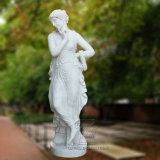 White Marble Statue of Woman, Garden Sculpture