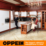 Oppein L Shape Cherrywood Solid Wood Kitchen Cabinet (OP15-056)