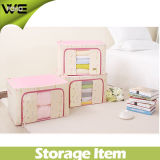 Folding Linen Fabric Collapsible Pretty Toy Storage Boxes