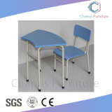 Blue Top Round Legs School Furniture Student Table (CAS-SD1835)