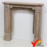 Antique Rustic Indoor Freestanding Wood Fireplace Mantel