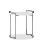 Metal Contract Table with Glass Top