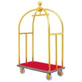 Top Quality Gold Brush Finish Luggage Trolley for Hotel