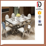 Modern Dining Living Room Furniture Marble Top Stainless Steel Dining Table