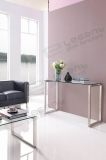 Clear Tempered Glass Console Table with Stainless Steel Legs
