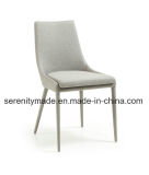 Minimalist Light Color Comfotable Linen Fabric Dining Chair for Home