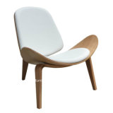 Leisure Plywood Leather Chaise Lounge Hans Wegner Shell Chair
