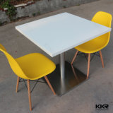 Pure White Small Square Stone Dining Table