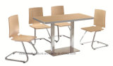 Aluminum Edge Restaurant Table Attach Four Chairs