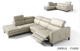 Modern Living Room Sofa with Genuine Leather Recliner Leather Couch