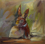 Wholesale Handmade Animal Canvas Painting Rabbit for Wall Decor