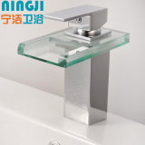Square Glass Waterfall Basin Tap Single Lever Faucet