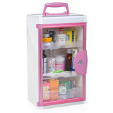 5 Compartments Glass Door Lockable First Aid Cabinet