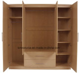 China Manufacture Customized Panel Wood Melamine Wardrobe (2, 3, 4door)