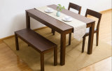 Oak Wood Dining Set One Table with Two Chairs and One Bench (M-X1094)