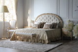 French Style Wood Bed Fabric Double Bed