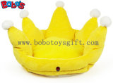 Yellow Color Plush King Crown Style Pet Bed Puppy Dog Sofa Bosw1096/47X32m