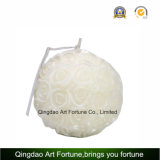 Carved Ball Shape White Wedding Candle with Embossed Rose Pattern for Home Decoration