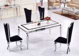 Modern Dining Room Furniture Marble Top Stainless Steel Dining Table