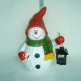 Resin Christmas Snowman Figurine with Socks Hanger for Garden Decor