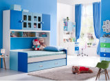 Kids Furniture Wooden Bunk Bed with Bookcase (HC801)