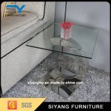 High Gloss Tempered Glass Side Table in Living Room