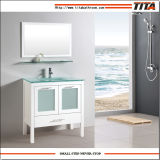 Honed White Bathroom Vanity Cabinet with Frosted Glass Doors (T9162)