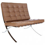 Replica Office Living Room Stainless Steel Frame Aniline Leather Barcelona Chair