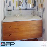 Horizontal Woodgrain Single Basin Vanity for Small Shower Room