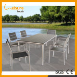 Best Home/Hotel/Restaurant Garden Furniture Exquisite Medium-Sized Dining Table Set with Anodized Aluminum Wicker Plastic Wood Textilene Outdoor Furniture