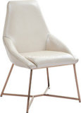 Promotion Modern White Lounge Chair with Metal Rose Gold Legs