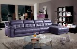 Big Colorful Leather L Shape Sofa with Chaise