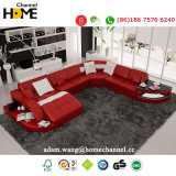 Home Furniture Red New Design Living Room Leather Sofa (HC1100)