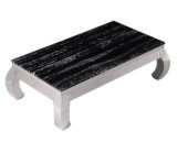 Modern Stainless Steel Legs Marble Glass Top Coffee Table