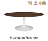 Round Wooden Restaurant Table with Metal Base (HD060)