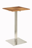 Teak Wood Garden High Table with Stainless Steel Frame