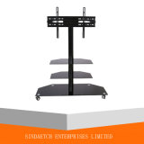 High Glossy Black Glass TV Stand in Living Room
