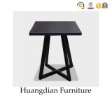 Black Wooden Small Square Side Table Coffee Table (HD098)