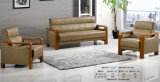 Leisure Popular Classical Hotel Chair Office Leather Sofa with Wooden Armrest B8905#