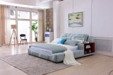 China Foshan OEM Bedroom Furniture Modern Design Soft Fabric Bed