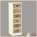Wooden Vintage Cream French Style 6-Drawer Tall Living Room Cabinet