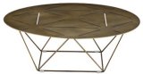 Round Metal Coffee Table Side Table with Bronze Finish