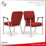 Unique International Red Fabric Church Armrest Chair (JC-123)