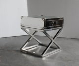 Cross Stainless Steel Base Small Coffee Table Corner Table Bedside Table