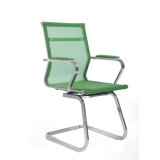 High-Back Mesh Metal Reception Chair with Armest Green