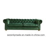 Functional 4 Seaters Green Fabric Furniture Sectional Sofa